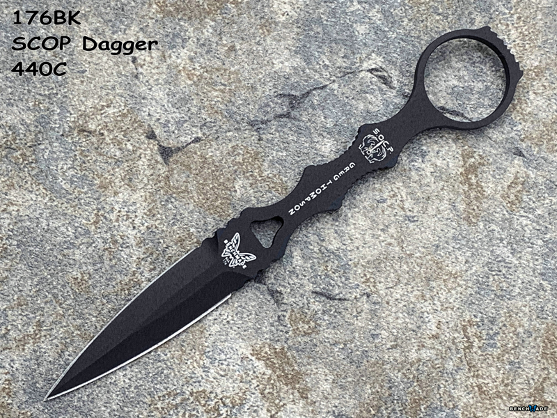 Benchmade 蝴蝶 176BK SOCP® DAGGER 440C刃材 黑色鞘 黑色双锋匕首刺（现货）